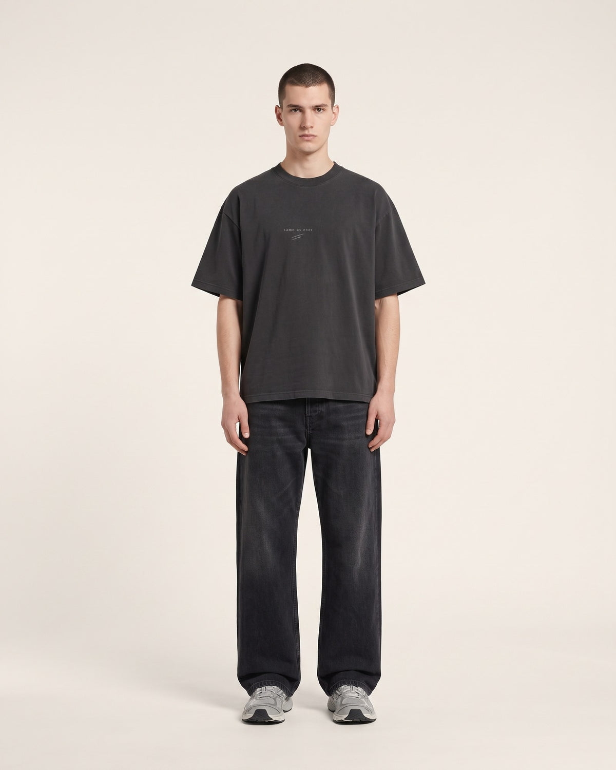 not yet. tee — faded black